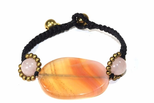 Bracelet agate pêche — quartz rose – Fidussia (2)