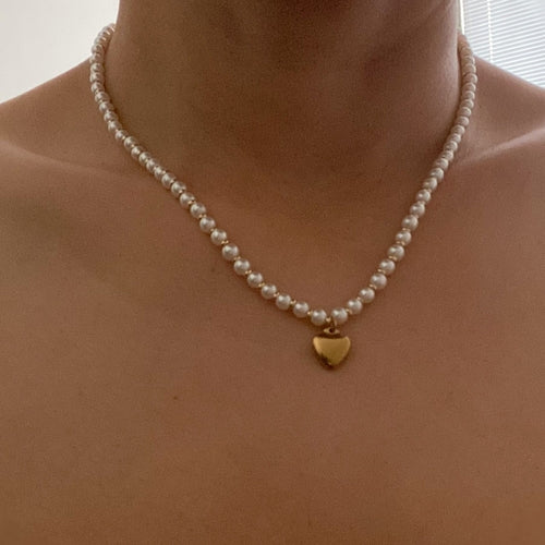 Collier cœur perle — doré – Fidussia (4)