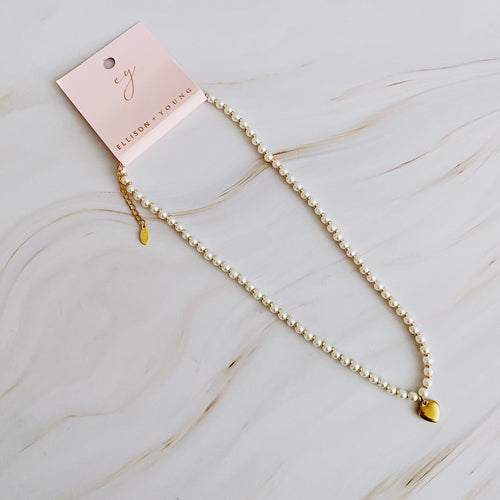 Collier cœur perle — doré – Fidussia (5)