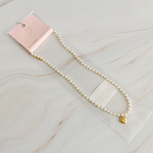 Collier cœur perle — doré – Fidussia (6)