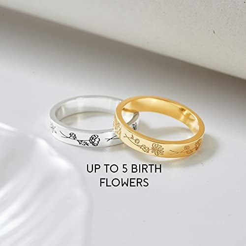 Bague fleurs de naissance — cadeau maman – Fidussia