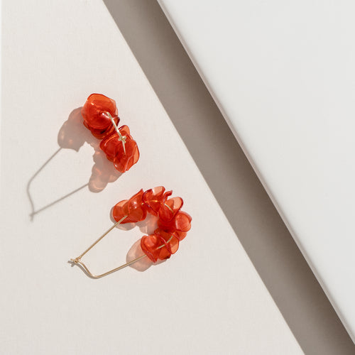 Boucles Leona — gouttes de corail – Fidussia (3)