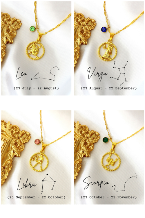 Collier zodiaque — pierre de naissance – Fidussia (4)