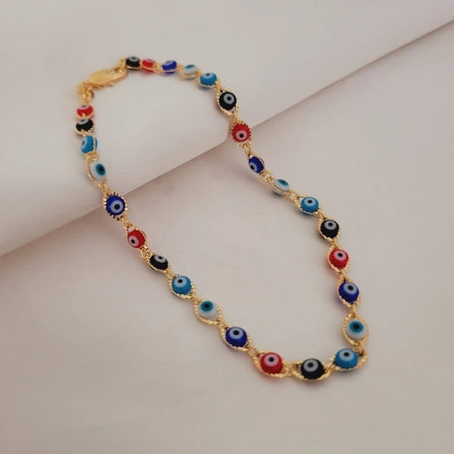 Bracelet de cheville mauvais œil — doré – Fidussia (2)