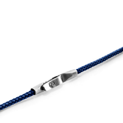 Bracelet cordon bleu marine — argent – Fidussia (2)