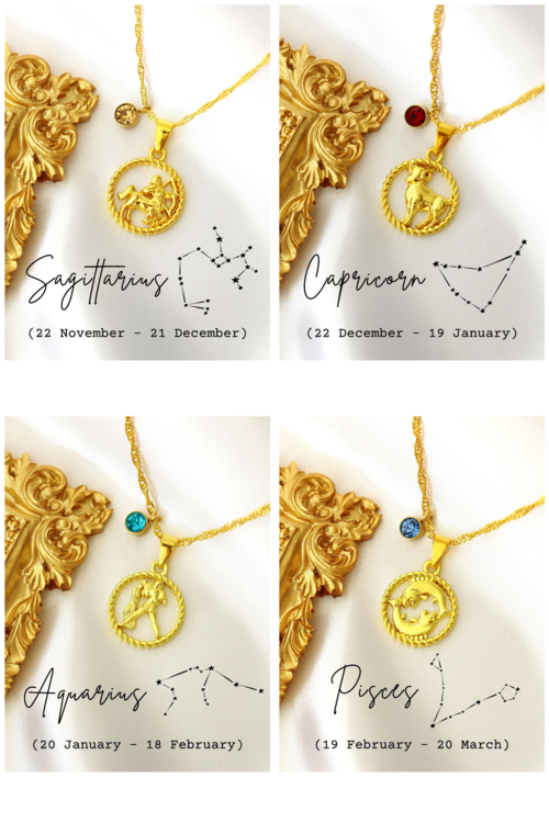 Collier zodiaque — pierre de naissance – Fidussia (5)