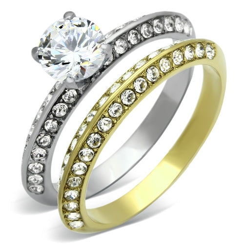 Bague bicolore or — zircon AAA – Fidussia